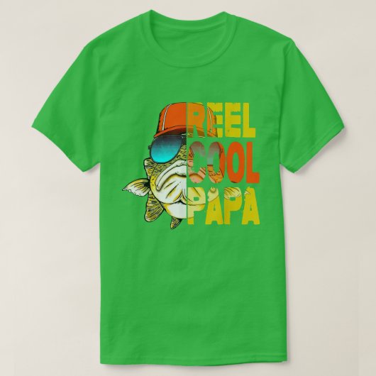 父の日のギフト魚釣りリールパクールパ Tシャツ (デザイン正面)