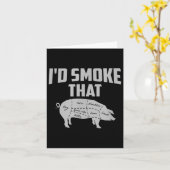 父の日のギフト お父さん グリル 私はそれをスモークしたい BBQ 楽しい カード (黄色い花)