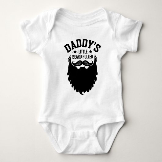 父の日のギフト、パパのヒゲいじり ベビーボディスーツ (正面)