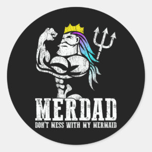 父の日のギフトMerdad私の人魚と混乱しない ラウンドシール