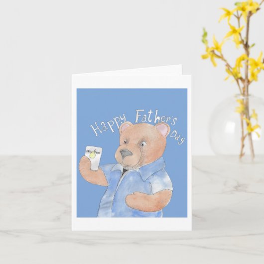 父の日のクマ カード (黄色い花)