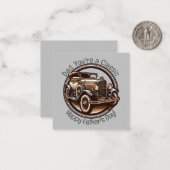 父の日のクラシックカー ノートカード (正面/裏面インサイチュ)