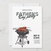 父の日のグリルパーティー招待状、BBQパーティー 招待状 (正面)