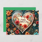 父の日のグリーティングカードとフローラハート。 ポストカード (正面/裏面)