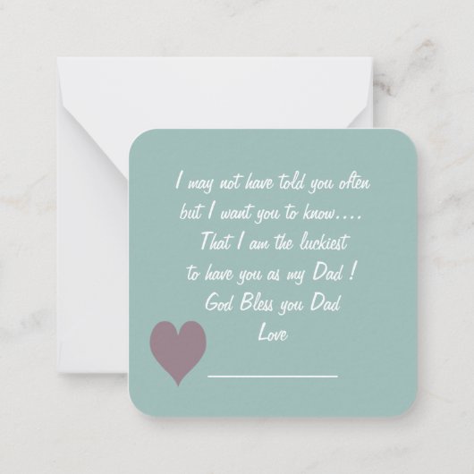 父の日のグリーティングカード ノートカード (裏面)