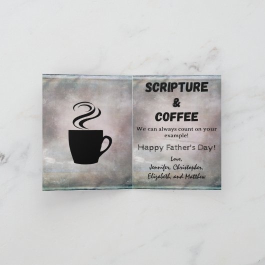 父の日のコーヒーと聖書 ルスティック トスカーナ シーズンカード (内部)