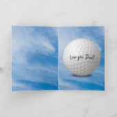 父の日のゴルフボールと草の中のバッグ カード (内部)