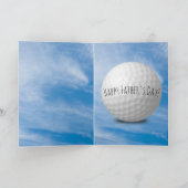 父の日のゴルフボールと草の中のバッグ カード (内部)