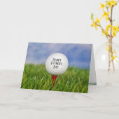 父の日のゴルフボールオンティー カード (黄色い花)