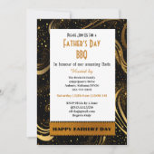 父の日のゴールドリーフィースワールズファンカールズBBQパーティー 招待状 (正面)