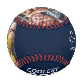 父の日のスクリプクールトポップ・アートの・エバーの写真カスタム 野球ボール (裏面)