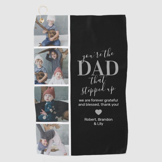 父の日のステップパパフォトゴルフタオル ゴルフタオル (正面)