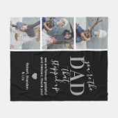 父の日のステップパパ写真 フリースブランケット (正面(横))