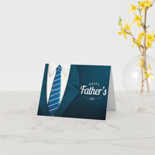 父の日のスーツとネクタイ カード (黄色い花)