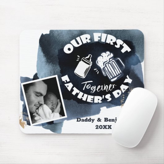 父の日のタイポグラフィおもしろいと写真 マウスパッド (マウス)