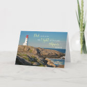 父の日のダッドへのプレゼント ライトハウス ロッキーショアにて カード (正面)