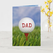 父の日のティーにゴルフボール カード (黄色い花)