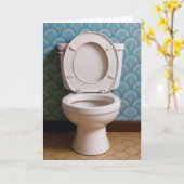 父の日のトイレをレトロ カード (黄色い花)