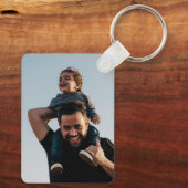 父の日のドライブ安全なパパかわいい写真の車キーチャ キーホルダー (裏面)