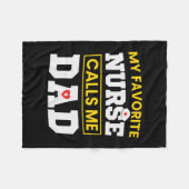 父の日のナースが私お気に入りのをパパと呼ぶ フリースブランケット (正面(横))