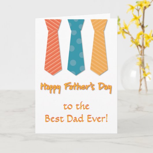 父の日のネクタイの3つ カード (黄色い花)