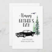 父の日のパインシンプルツリーブラックカーカード シーズンカード (正面/裏面)