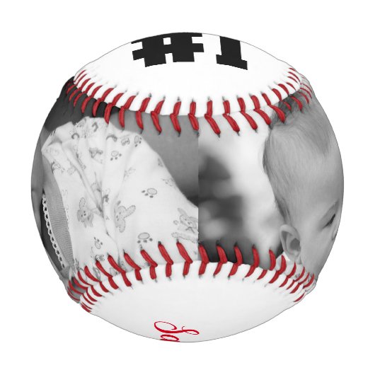 父の日のパパあなたは第1番のカスタム写真 野球ボール (正面)