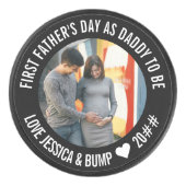 父の日のパパが写真に収まパーソナライズされたる アイスホッケーパック (正面)