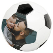 父の日のパパとベビーカスタム写真メッセージ サッカーボール (3/4)