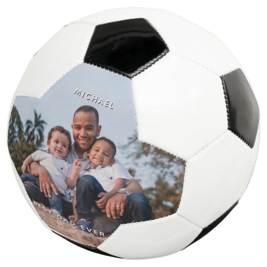 父の日のパパと息子の写真メカスタムッセージ サッカーボール (3/4)