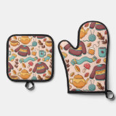 父の日のパパに手書き秋 鍋つかみ&鍋敷きセット (正面)