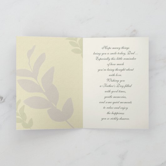 父の日のパパのために。リーフエレガントパターン カード (内部)