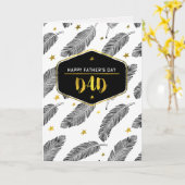 父の日のパパのために。羽毛パターン カード (黄色い花)