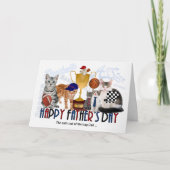 父の日のパパのためのスポーティな猫科の動物 カード (正面)