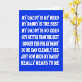 父の日のパパのための詩 カード (黄色い花)