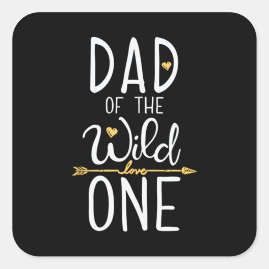 父の日のパパのワイルドラブワン スクエアシール (正面)