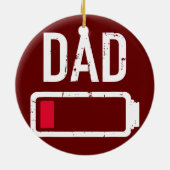 父の日のパパの低電池贈り物  セラミックオーナメント (裏面)