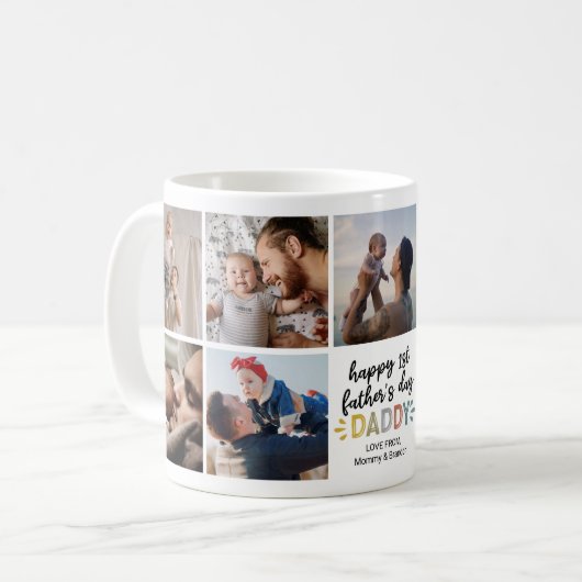 父の日のパパの写真 コーヒーマグカップ (正面左)
