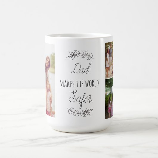 父の日のパパは世界をより安全なコラージュにする コーヒーマグカップ (中央)