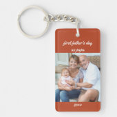 父の日のパパオレンジ2写真 キーホルダー (正面)