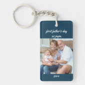 父の日のパパブルー2フォトキーチェーン キーホルダー (正面)