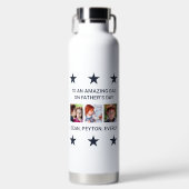 父の日のパパ写真の驚くべきカスタム写真 ウォーターボトル (正面)