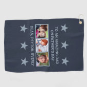 父の日のパパ写真の驚くべきカスタム写真 ゴルフタオル (横)