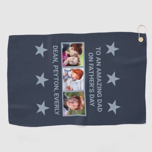 父の日のパパ写真の驚くべきカスタム写真 ゴルフタオル (横)