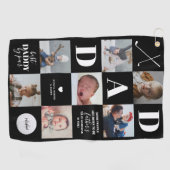 父の日のパパ写真コラージゴルフタオル ゴルフタオル (横)