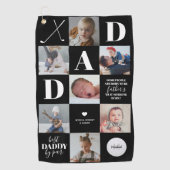 父の日のパパ写真コラージゴルフタオル ゴルフタオル (正面)