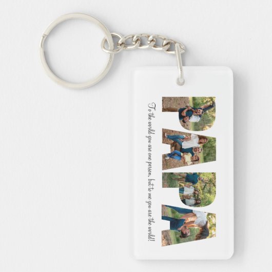父の日のパパ写真コラージュKeychain キーホルダー (正面)