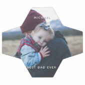 父の日のパパ娘のカスタム写真メッセージ サッカーボール (フラット)