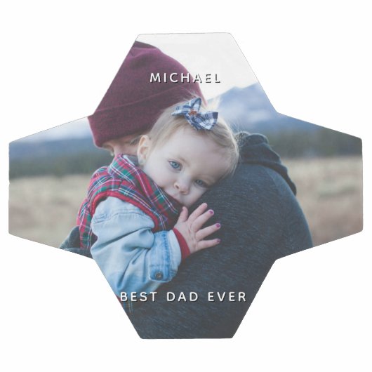 父の日のパパ娘のカスタム写真メッセージ サッカーボール (フラット)