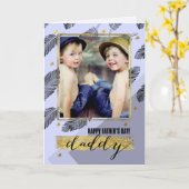 父の日のパパ用フォトカカスタムード カード (黄色い花)